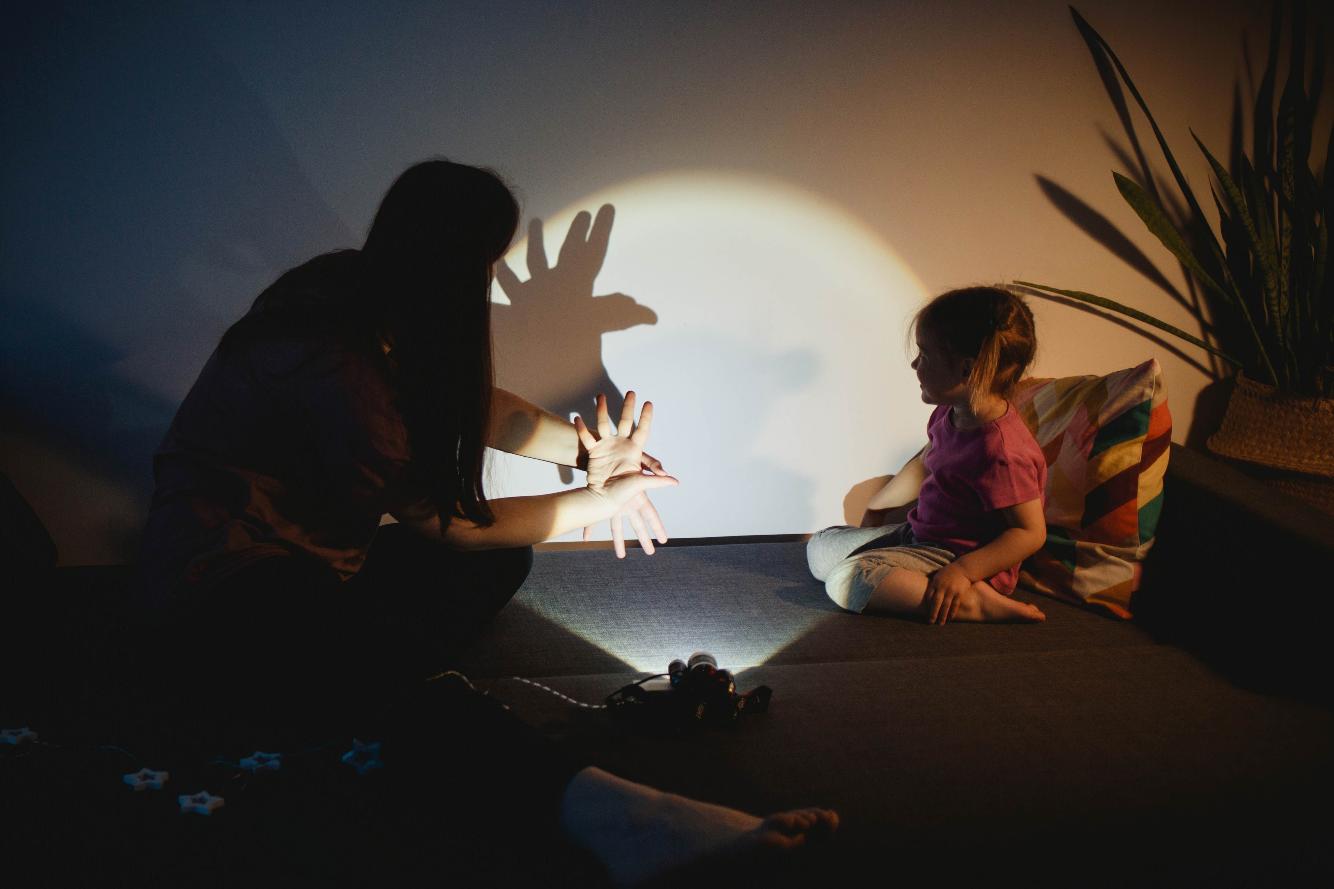 mother and daughter playing